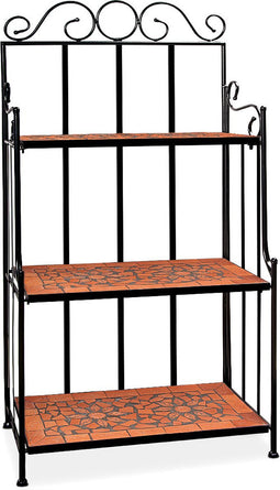 Deuba Etagere Mozaïek 3 Niveaus - 115x58x30cm Metaal – Terracotta