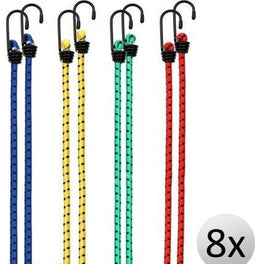 Deuba Rubberen Spanbanden - Set van 8 40-100cm Haken - Multicolor