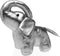 Deurhouder Versa Zilverkleurig Olifant Textiel 16 x 29 x 25 cm