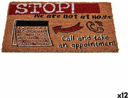 Deurmat Stop Zwart Rood Natuurlijk Kokosvezel 40 x 1,5 x 60 cm (12 Stuks)