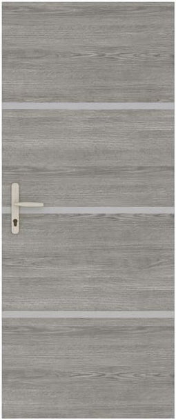Deurrenovatiekit - NORDLINGER PRO - 4 platen 85 x 50 cm en 3 profielen 85 x 2 cm - Greige eik
