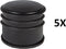 Deurstop zwart 7,7 cm hoog - set van 5
