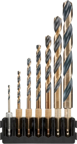 DeWalt Accessoires Houder + Black & Gold HEX-aansluiting | 7 stuks | 2 mm, 3 mm, 4 mm, 5 mm, 6 mm, 8 mm, 10 mm - DT70831-QZ