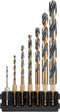 DeWalt Accessoires Houder + Black & Gold HEX-aansluiting | 7 stuks | 2 mm, 3 mm, 4 mm, 5 mm, 6 mm, 8 mm, 10 mm - DT70831-QZ