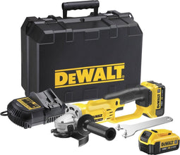 DeWalt accu-haakse slijper set DCG412M2 compleet met 2 accu's 4Ah en lader in stevige koffer