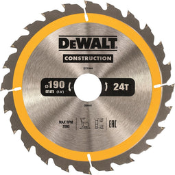 DeWALT Cirkelzaagblad voor Hout | Construction | Ø 190mm Asgat 30mm 24T - DT1944-QZ