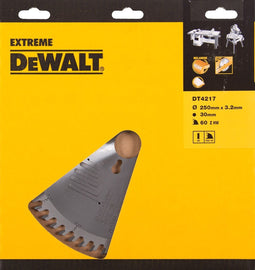 DeWALT Cirkelzaagblad voor Melamine | Extreme | Ø 250mm Asgat 30mm 60T - DT4217-QZ