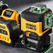 DeWalt DCE089D1G18 12V / 18V Li-ion accu zelfnivellerende 3x 360 graden kruislijnlaser set (1x 2.0Ah accu) in koffer - 3 lijnen - 30m - groen