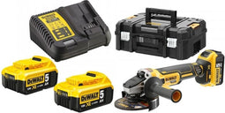 DeWalt DCG405P3 18V Li-Ion accu haakse slijper set (3x 5.0Ah accu) in TSTAK - 125mm - koolborstelloos