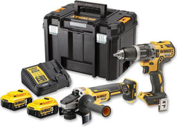 DeWALT DCK2020P2T-QW 18V Comboset - Accuboormachine DCD791 & Haakse Slijper DCG405, 2x 5Ah Accu's + Lader in T-Stak