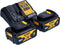 DeWalt DCK2062M2T-QW 18V Li-ion Combiset - 2x 4,0Ah accu - DCD709 Accu (klop)boor-/schroefmachine + DCF809 Slagschroevendraaier
