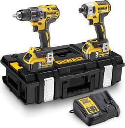 DeWalt DCK266P2T 18V Li-Ion accu klopboor-/schroefmachine (DCD796) & slagschroevendraaier (DCF887) combiset (2x 5.0Ah accu) in TSTAK