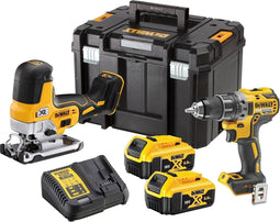 DeWALT DCK298P2T Accu Combiset DCD791 Accuboor + DCS335 Decoupeerzaag 18V 5.0Ah Li-Ion in TSTAK koffer