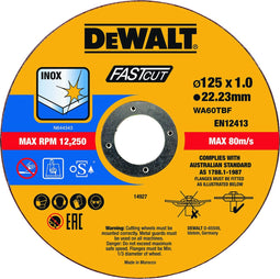 DeWALT DT20540 Doorslijpschijven 125x22.2x1mm metaal VE=100