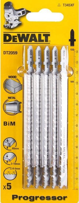DeWalt DT2059 BiM Decoupeerzaagblad Progressor - 2.4-5mm tandafstand - Hout / Metaal (5st)