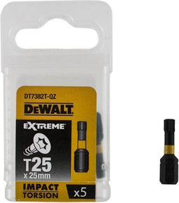 DeWALT DT7382T Extreme Impact Torsion Schroefbits T25 25mm 5 Stuks