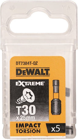 DeWALT DT7384T Extreme Impact Torsion Schroefbits T30 25mm 5 Stuks