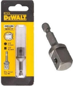 DeWALT DT7512 IMPACT slagschroefadapter 1/4 zeskant naar 1/2 vierkant