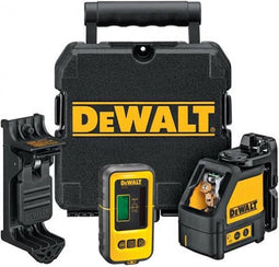 DeWalt DW088KD zelfnivellerende kruis lijnlaser in koffer (DW088K) & ontvanger (DE0892) - 2 lijnen - 50m