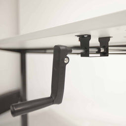 Dextro slinger zit/sta 160x80cm, hoogte verstelbare werkplek dmv slinger, T-poot frame. Frame kleur zwart (RAL9005) en blad Schaduwzwart