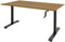 Dextro slinger zit/sta 160x80cm, hoogte verstelbare werkplek dmv slinger, t-poot frame. frame kleur zwart (ral9005) en blad logan eiken.