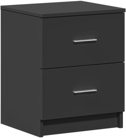 vidaXL - Nachtkastje - met - 2 - lades - 40x36x50 - cm - zwart