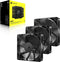 Corsair RS120 - 120mm PWM-ventilatoren - 3x AirGuide - Zwart (3-pack)