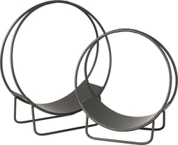 J-Line houder Brandhout Mark - metaal - zwart - large