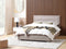ROUEN - Bed met opbergruimte - Beige - 160 x 200 cm - Fluweel