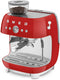 Smeg EGF03RDEU - Espressomachine met bonenmaler - 19 bar druk - Rood