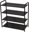 Schoenen opbergrek zwart - Schoenenrek - Schoenenkast - Organizer - 4 planken - Opbergplanken voor schoenen - 12 tot 15 paar schoenen - Schoenenstandaard - 25.5 x 59 x 61.5 cm - schoenenbank - metaal - zwart