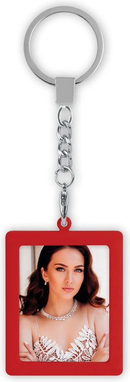 ZEP - Metalen Foto Sleutelhanger Rood voor foto 3,5x4,5 - AA9R