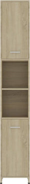 vidaXL - Badkamerkast - 30x30x183,5 - cm - bewerkt - hout - sonoma - eikenkleurig