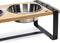 Designed by Lotte Karinto - Dinerset Hond - Hout/metaal - incl. 2 RVS bakjes - 56x28x18 cm