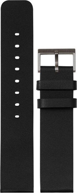 LEFF amsterdam - Horlogebandje - Leren Band T40 - Zwart/Zwart - 20mm