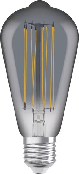 OSRAM vintage 19-6 LED lamp, smoke tint, 11W, 5--lm