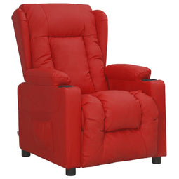 Fauteuil verstelbaar kunstleer wijnrood