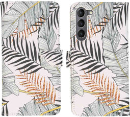 iMoshion Hoesje Geschikt voor Samsung Galaxy S23 Plus Hoesje Met Pasjeshouder - iMoshion Design Softcase Bookcase - Goud / Glamour Botanic