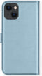 Selencia Hoesje Geschikt voor iPhone 13 Hoesje Met Pasjeshouder - Selencia Echt Lederen Bookcase - Lichtblauw