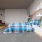 vidaXL - Dekbedovertrekset - 155x220 - cm - katoen - blauw - en - grijs