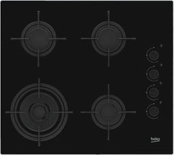 BEKO HILW64120SNL - Inbouw kookplaat - Gas op glas - Wokbrander - Zwart