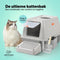Jake & Jacky RVS Kattenbak Hop In - Kattentoilet Top-Entry - Geurloos en Eenvoudig te Reinigen - Grijs