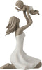J-Line decoratie Moeder + Kind Op De Knieen - polyresin - wit/taupe