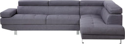 NORREA - Hoekbank - Grijs - Linkerzijde - 260 cm - Polyester