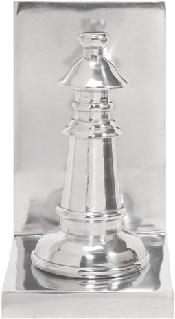vidaXL - Boekensteunen - 2 - stuks - Zilver - 11x12x19,5 - cm - Aluminium - Schaak