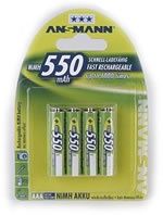 Ansmann Blister - Accu AAA - 550 mAh Ni-MH - Zilver (4 stuks)