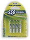 Ansmann Blister - Accu AAA - 550 mAh Ni-MH - Zilver (4 stuks)