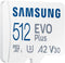 Samsung EVO Plus - microSDXC 512GB - UHS-I Class 10 A2 - 130MB/s (2021)