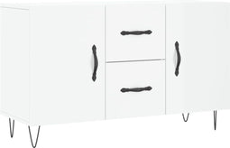 vidaXL - Dressoir - 100x36x60 - cm - bewerkt - hout - hoogglans - wit