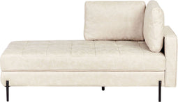 REBAIS - Chaise longue - Lichtbeige - Rechtszijdig - Kunstleer